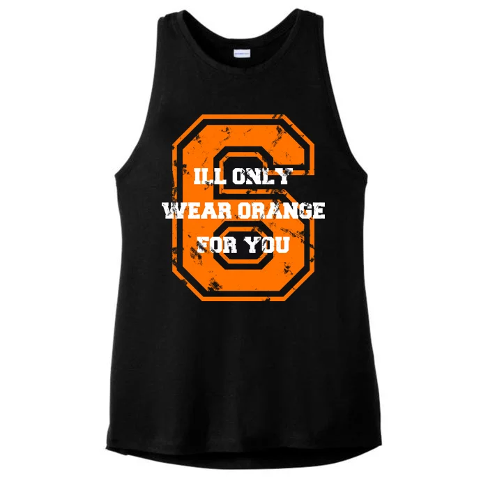 I'll Only Wear Orange For You Cleveland Football Ladies Tri-Blend Wicking Tank