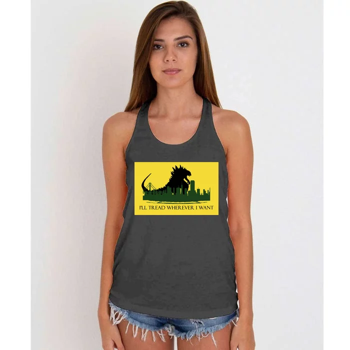 I'll Tread Wherever I Want Women's Knotted Racerback Tank