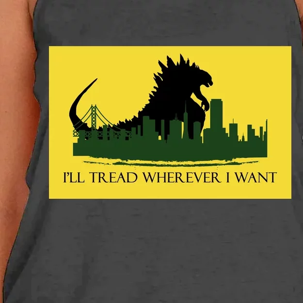 I'll Tread Wherever I Want Women's Knotted Racerback Tank