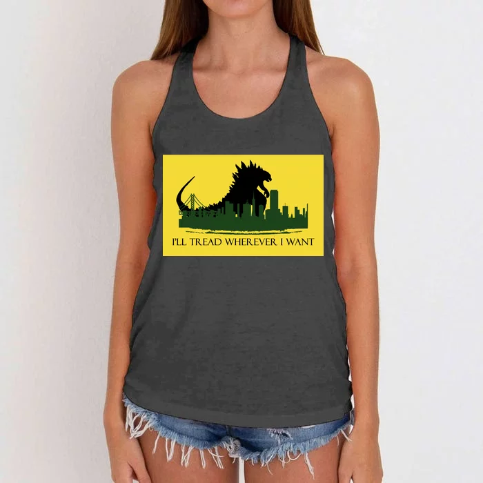 I'll Tread Wherever I Want Women's Knotted Racerback Tank