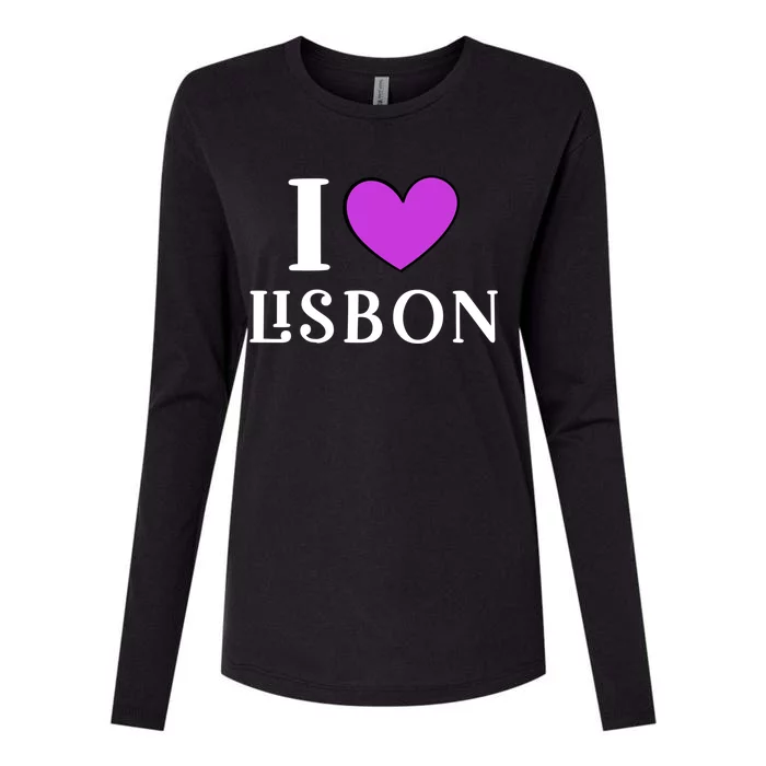 I Love Lisbon Portugal Proud Portugal Citizen Vacation Gift Womens Cotton Relaxed Long Sleeve T-Shirt