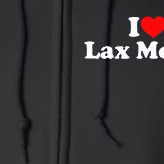 I Love Lax Moms Full Zip Hoodie