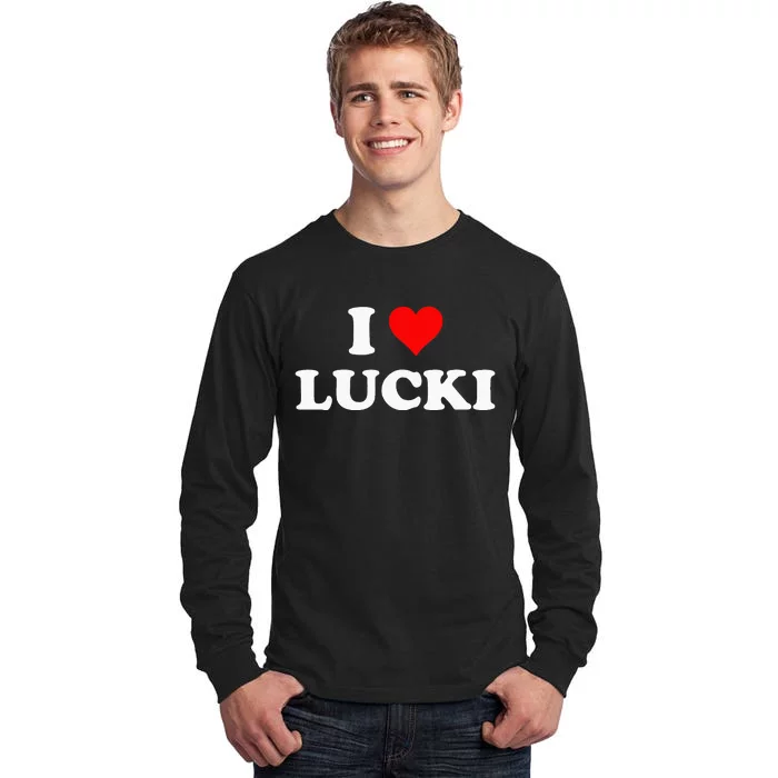 I Love Lucki I Heart Lucki Red Heart Tall Long Sleeve T-Shirt