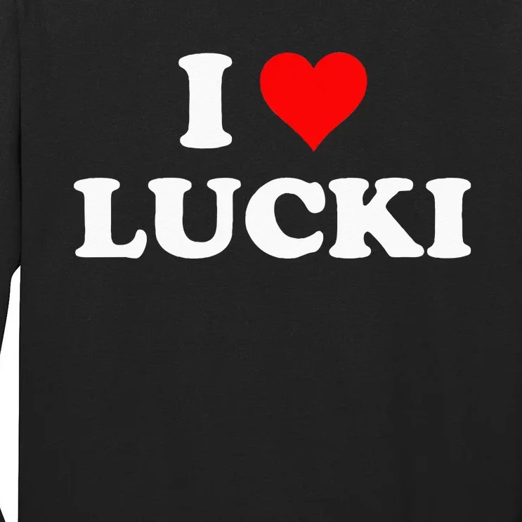 I Love Lucki I Heart Lucki Red Heart Tall Long Sleeve T-Shirt