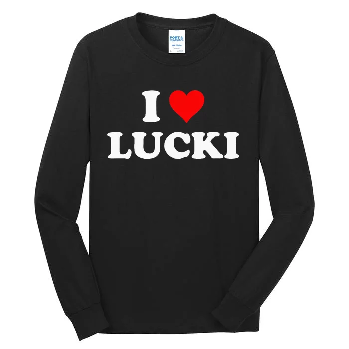 I Love Lucki I Heart Lucki Red Heart Tall Long Sleeve T-Shirt