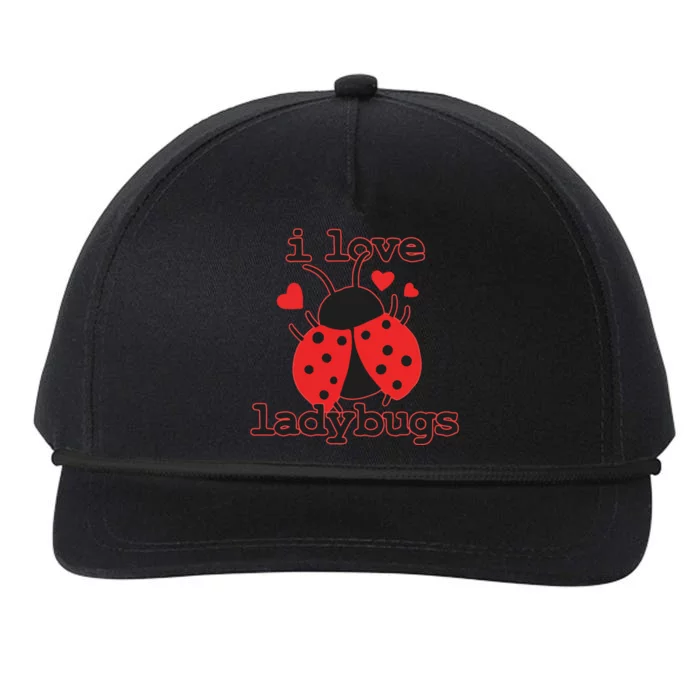 I Love Ladybugs Bugs Biologist Insects Snapback Five-Panel Rope Hat