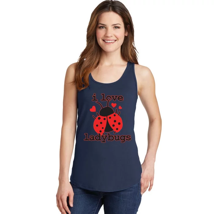 I Love Ladybugs Bugs Biologist Insects Ladies Essential Tank