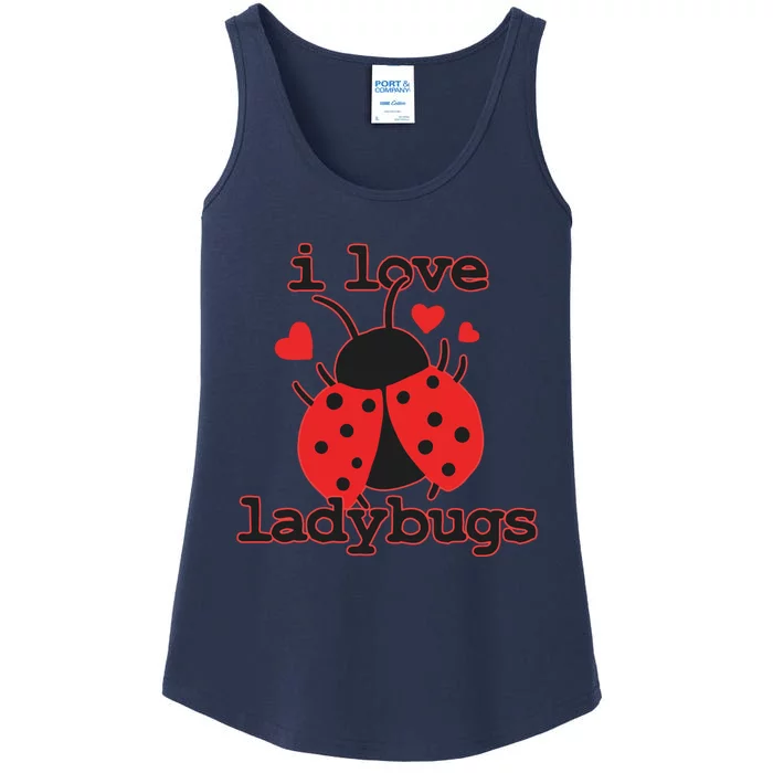 I Love Ladybugs Bugs Biologist Insects Ladies Essential Tank