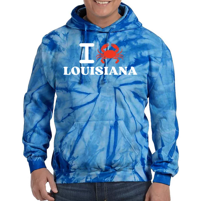 I Love Louisiana Crab Shellfish National Seafood Month Cool Gift Tie Dye Hoodie