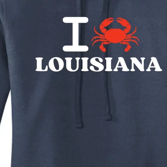 I Love Louisiana Crab Shellfish National Seafood Month Cool Gift Women's Pullover Hoodie