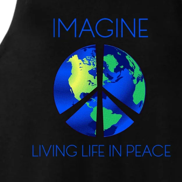 Imagine Living Life In Peace Gift Ladies Tri-Blend Wicking Tank