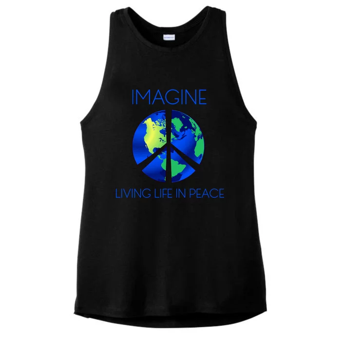 Imagine Living Life In Peace Gift Ladies Tri-Blend Wicking Tank