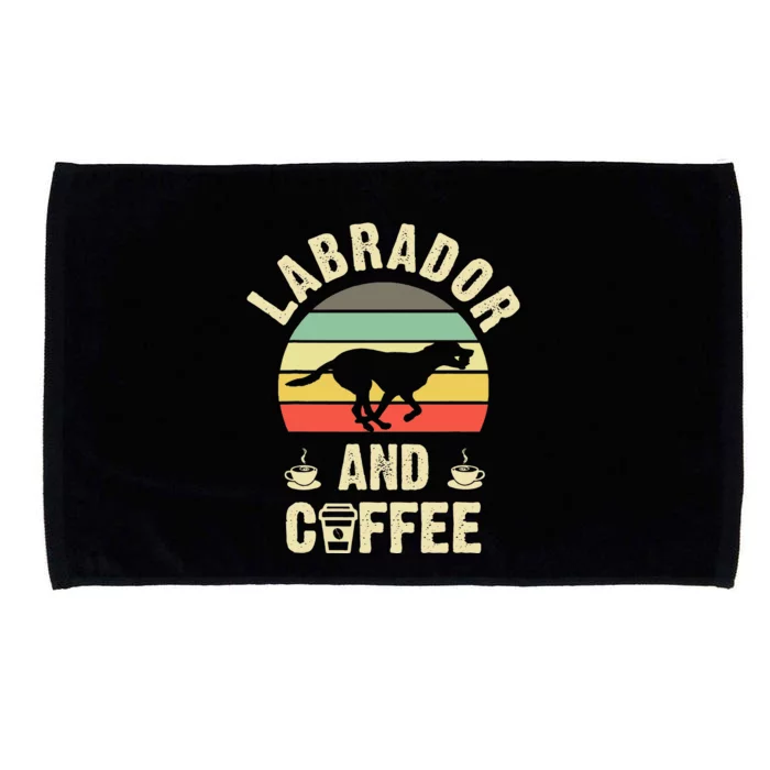 I like Labrador & Coffee Funny vintage Dog theme lover gift Microfiber Hand Towel