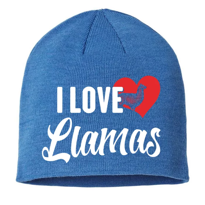 I Love Llamas Gift For Horse Lovers Gift 8 1/2in Sustainable Knit Beanie