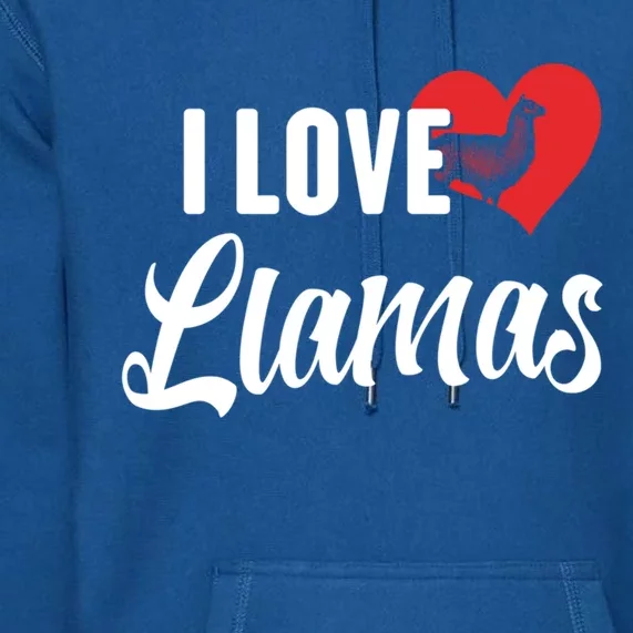 I Love Llamas Gift For Horse Lovers Gift Premium Hoodie