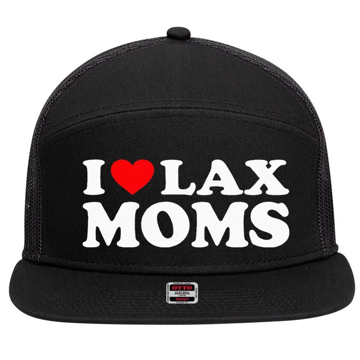 I Love Lax Moms 7 Panel Mesh Trucker Snapback Hat