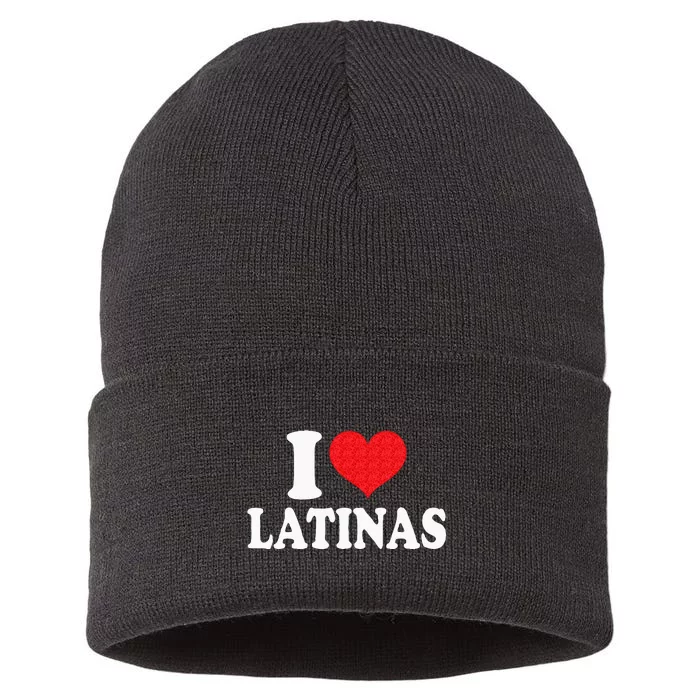 I Love Latinas Heart Love Latinas Sustainable Knit Beanie