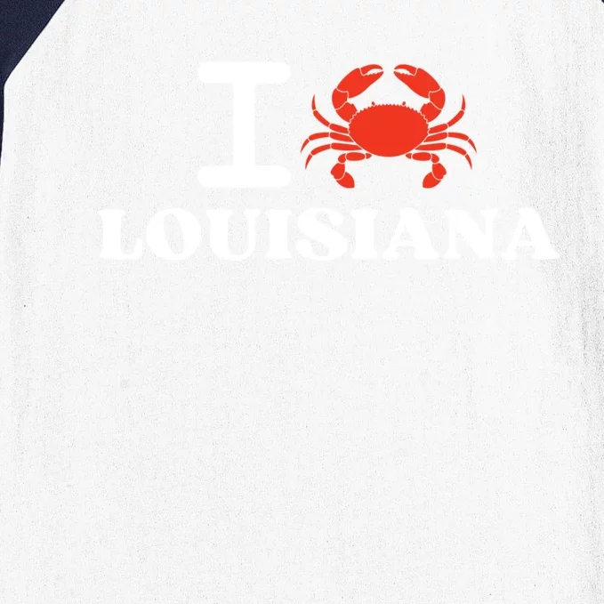 I Love Louisiana Crab Shellfish National Seafood Month Gift Baseball Sleeve Shirt