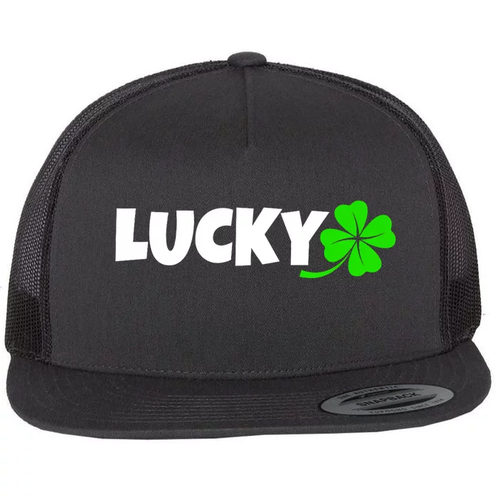 Irish Luck Lucky Clover Leaf Saint Irish Pats St PatrickS Day Flat Bill Trucker Hat