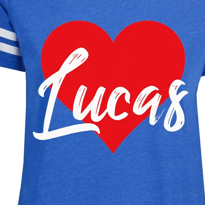 I Love Lucas First Name Enza Ladies Jersey Football T-Shirt