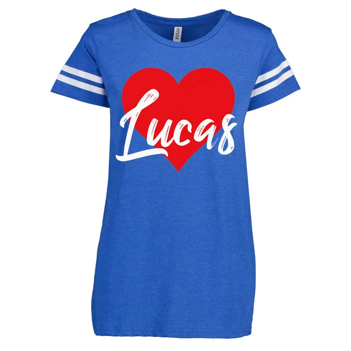 I Love Lucas First Name Enza Ladies Jersey Football T-Shirt