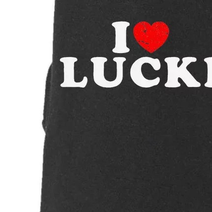 I Love Lucki I Heart Lucki Red Heart Doggie 3-End Fleece Hoodie