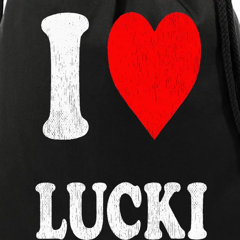 I Love Lucki Drawstring Bag