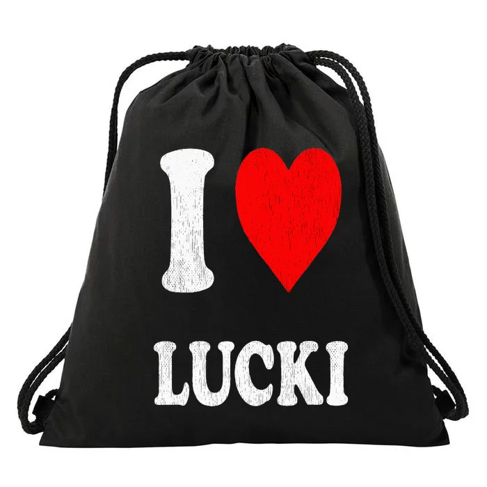 I Love Lucki Drawstring Bag