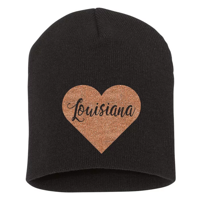 I Love Louisiana Short Acrylic Beanie