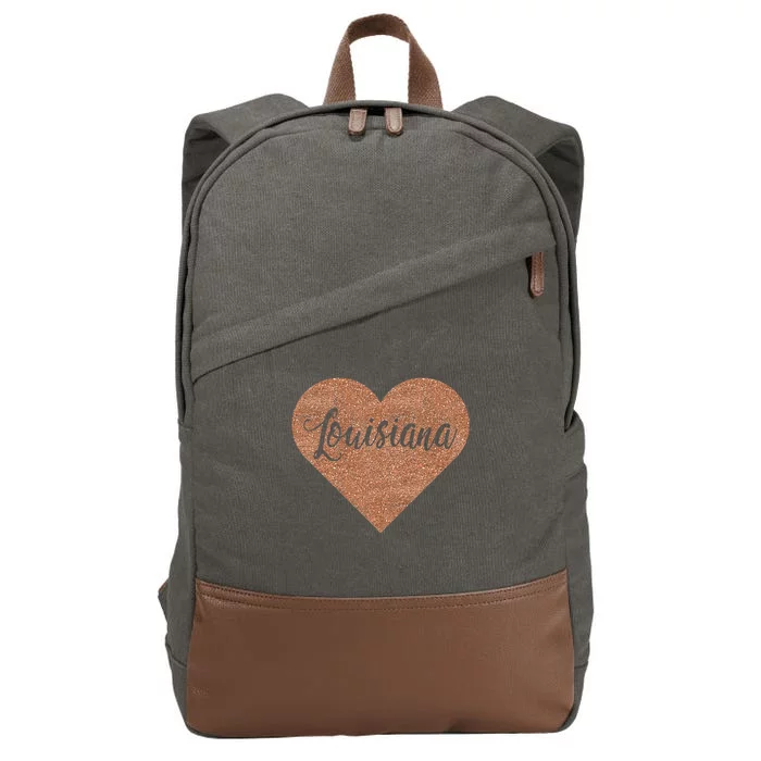 I Love Louisiana Cotton Canvas Backpack