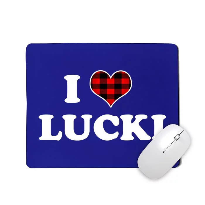 I Love Lucki Cute Gift Heart Love Lucki Lucky Funny Saying Gift Mousepad