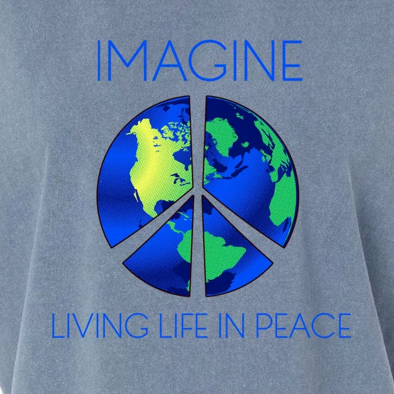 Imagine Living Life In Peace Cute Gift Garment-Dyed Women's Muscle Tee