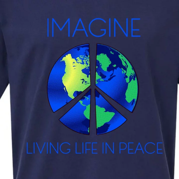 Imagine Living Life In Peace Cute Gift Sueded Cloud Jersey T-Shirt