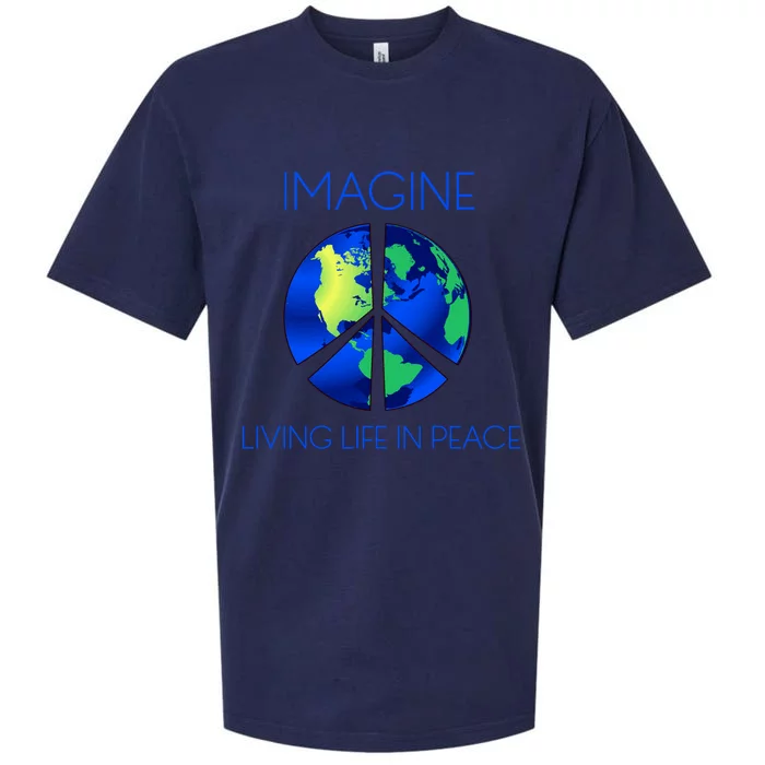 Imagine Living Life In Peace Cute Gift Sueded Cloud Jersey T-Shirt