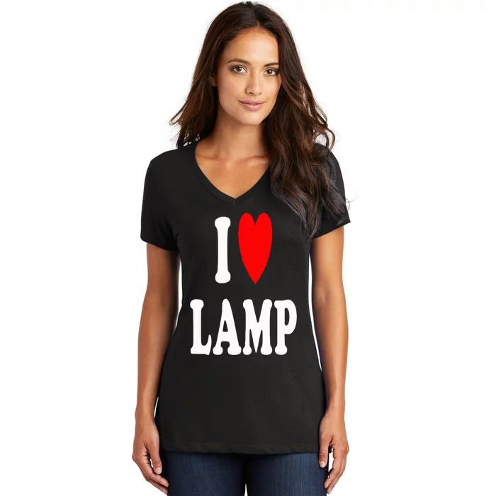 I Love Lamp Funny Light Shade Lampshade Candle Lantern Moth Women's V-Neck T-Shirt