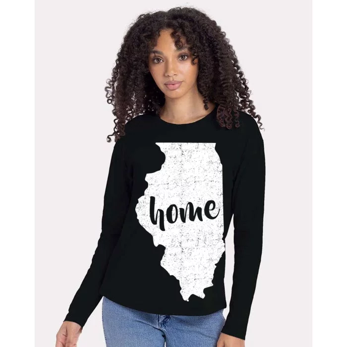 Illinois Home State Womens Cotton Relaxed Long Sleeve T-Shirt