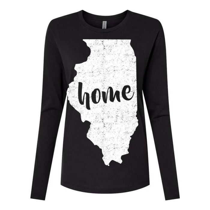 Illinois Home State Womens Cotton Relaxed Long Sleeve T-Shirt