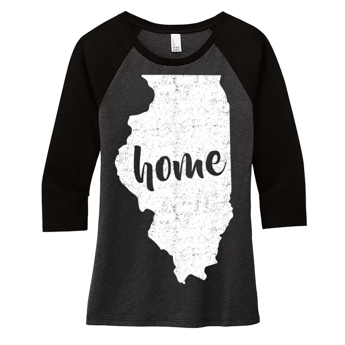 Illinois Home State Women's Tri-Blend 3/4-Sleeve Raglan Shirt