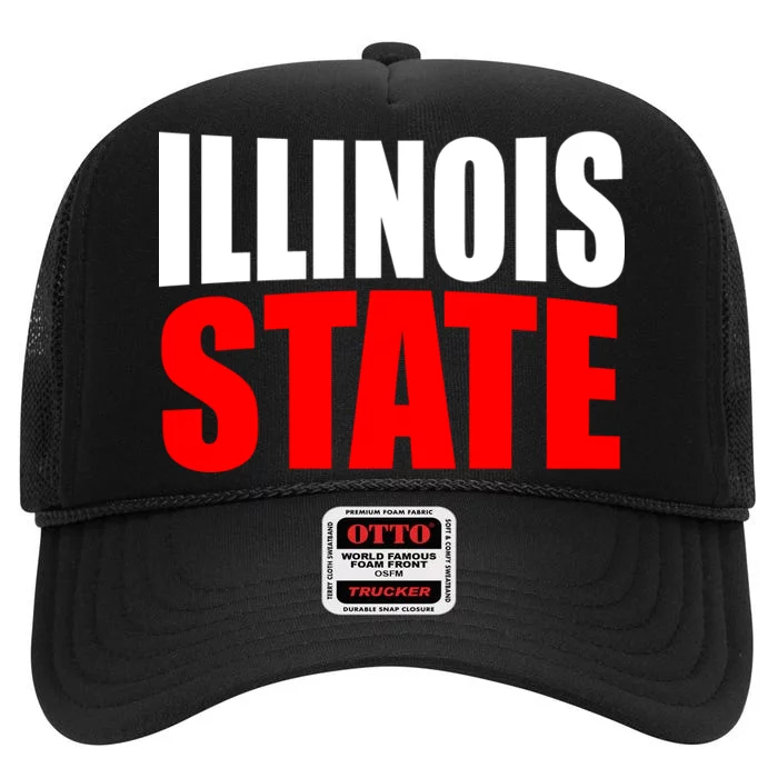 Illinois State High Crown Mesh Trucker Hat