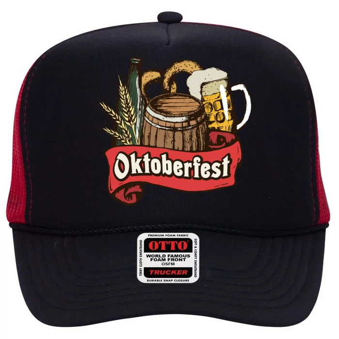 Illustration Oktoberfest High Crown Mesh Trucker Hat