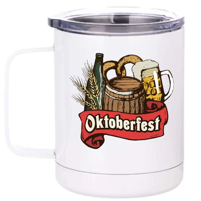 Illustration Oktoberfest Front & Back 12oz Stainless Steel Tumbler Cup