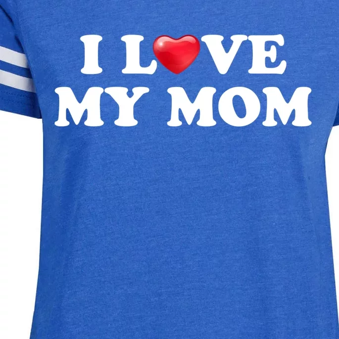 I Love My Mom Gift Enza Ladies Jersey Football T-Shirt