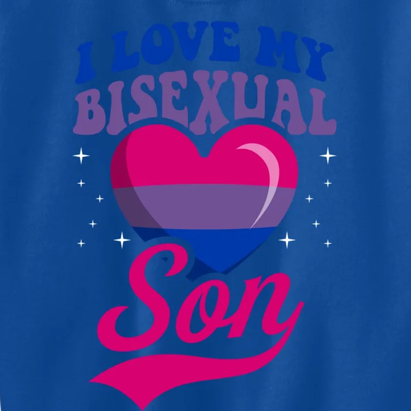 I Love My Bisexual Son Bisexual Pride Flag Rainbow Mom Dad Cute Gift Kids Sweatshirt