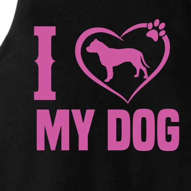 I Love My Dog Ladies Tri-Blend Wicking Tank