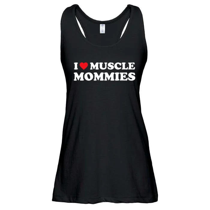 I Love Muscle Mommies Funny I Heart Muscle Mommy Ladies Essential Flowy Tank