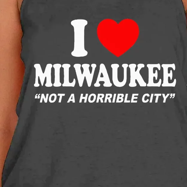 I Love Milwaukee Not A Horrible City I Heart Milwaukee Women's Knotted Racerback Tank