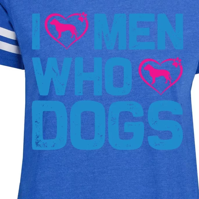 I Love Man Who Loves Dogs Enza Ladies Jersey Football T-Shirt