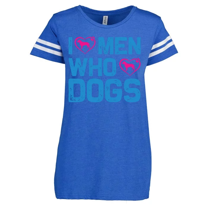 I Love Man Who Loves Dogs Enza Ladies Jersey Football T-Shirt