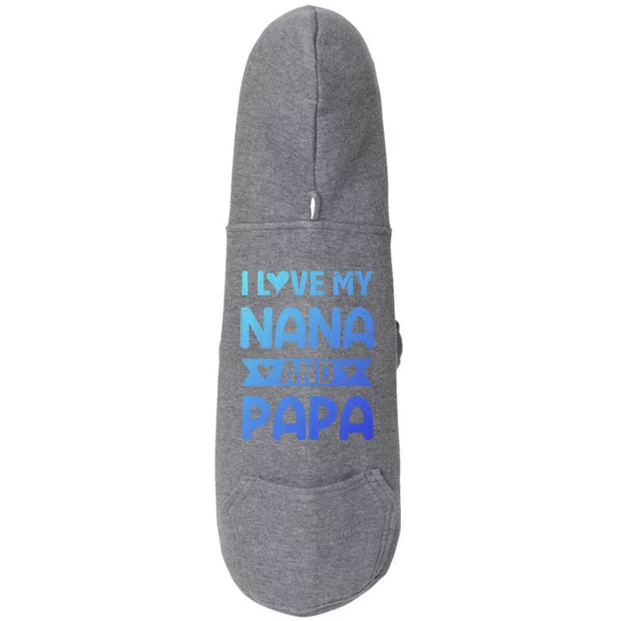 I Love My Nana And Papa Funny Grandparents Graphic Gift Doggie 3-End Fleece Hoodie