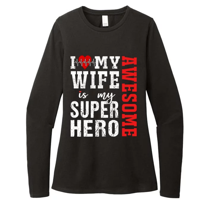 I Love My Awesome Wife Is My Superhero Family Matching Gift Womens CVC Long Sleeve Shirt